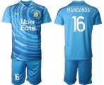 Wholesale Cheap Men 2020-2021 club Olympique de Marseille away 16 blue Soccer Jerseys