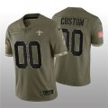 Wholesale Cheap Men's New Orleans Saints ACTIVE PLAYER Custom 2022 Olive Salute To Service Limited Stitched Jersey