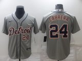 Wholesale Cheap Men's Detroit Tigers #24 Miguel Cabrera Grey Stitched Cool Base Nike Jersey