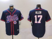 Cheap Men's Buffalo Bills #17 Josh Allen Navy Team Cool Base Stitched Baseball Jersey