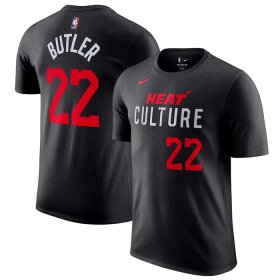 Cheap Men\'s Miami Heat #22 Jimmy Butler Black 2023-24 City Edition Name & Number T-Shirt