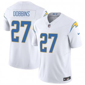 Cheap Men\'s Los Angeles Chargers #27 J.K. Dobbins White 2024 F.U.S.E Vapor Limited Stitched Football Jersey