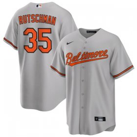 Cheap Men\'s Baltimore Orioles #35 Adley Rutschman Gray Cool Base Stitched Jersey