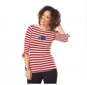 Wholesale Cheap Buffalo Bills Lady Striped Boatneck Three-Quarter Sleeve T-Shirt