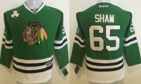 Wholesale Cheap Blackhawks #65 Andrew Shaw Green Stitched Youth NHL Jersey