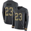 Wholesale Cheap Nike Rams #23 Cam Akers Anthracite Salute to Service Youth Stitched NFL Limited Therma Long Sleeve Jersey