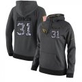 Wholesale Cheap NFL Women's Nike Arizona Cardinals #31 David Johnson Stitched Black Anthracite Salute to Service Player Performance Hoodie