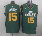 Wholesale Cheap Utah Jazz #15 Derrick Favors Revolution 30 Swingman 2014 New Green Swingman Jersey