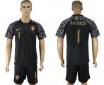 Wholesale Cheap Portugal #1 Patricio Black Goalkeeper Soccer Country Jersey