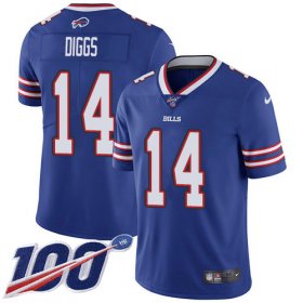 Wholesale Cheap Nike Bills #14 Stefon Diggs Royal Blue Team Color Men\'s Stitched NFL 100th Season Vapor Untouchable Limited Jersey