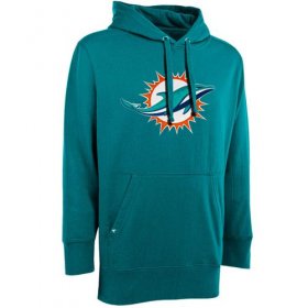 Wholesale Cheap Antigua Miami Dolphins Signature Pullover Hoodie Aqua