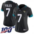 Wholesale Cheap Nike Jaguars #7 Nick Foles Black Team Color Women's Stitched NFL 100th Season Vapor Limited Jersey