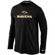 Wholesale Cheap Nike Baltimore Ravens Authentic Logo Long Sleeve T-Shirt Black