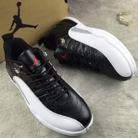 Wholesale Cheap Air Jordan 12 Playoffs Low Black White Red