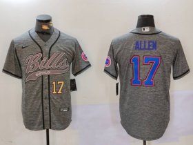 Cheap Mens Buffalo Bills #17 Josh Allen Grey Team Cool Base Stitched Baseball Jersey