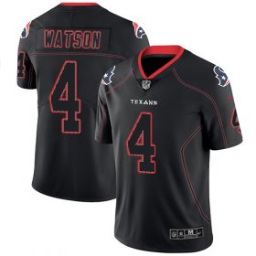 Wholesale Cheap Men\'s Texans #4 Deshaun Watson NFL 2018 Lights Out Black Color Rush Limited Jersey