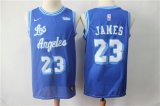 Wholesale Cheap Nike Lakers 23 LeBron James Light Blue Throwback NBA Swingman Jersey