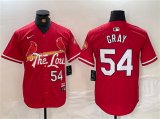 Wholesale Cheap Men's St. Louis Cardinals #54 Sonny Gray Red 2024 City Connect Stitched Baseball Jersey