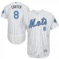 Wholesale Cheap Mets #8 Gary Carter White(Blue Strip) Flexbase Authentic Collection Father's Day Stitched MLB Jersey