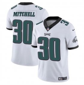 Cheap Men\'s Philadelphia Eagles #30 Quinyon Mitchell White 2024 Draft Vapor Untouchable Limited Football Stitched Jersey