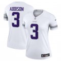 Wholesale Cheap Women's Minnesota Vikings #3 Jordan Addison White Winter Warrior Limited Football Stitched Jersey