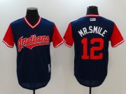 Wholesale Cheap Men Cleveland Indians 12 Mr.smile Blue Game Legend Edition MLB Jersey