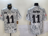 Cheap Men's Philadelphia Eagles #11 AJ Brown Arctic Camo 2024 FUSE Salute to Service Limited Stitched Jersey