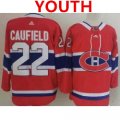 Wholesale Cheap Youth Montreal Canadiens #22 Cole Caufield Red Stitched NHL Jersey