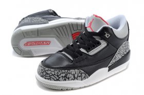 Wholesale Cheap Air Jordan 3 Kids(2017 Release) Shoes Black/gray cement-red