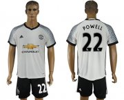 Wholesale Cheap Manchester United #22 Powell White Soccer Club Jersey