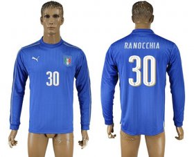 Wholesale Cheap Italy #30 Ranocchia Blue Home Long Sleeves Soccer Country Jersey