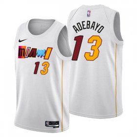 Wholesale Cheap Men\'s Miami Heat #13 Bam Adebayo 2022-23 White City Edition Stitched Jersey