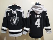 Wholesale Cheap Men's Las Vegas Raiders 4 Derek Carr NEW Black Pocket Stitched NFL Pullover Hoodie