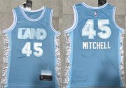 Cheap Men's Cleveland Cavaliers #45 Donovan Mitchell Light Blue 2024 City Edition Stitched Jersey