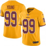 Wholesale Cheap Nike Redskins #99 Chase Young Gold Youth Stitched NFL Limited Rush Jersey