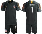 Wholesale Cheap USA #1 Howard Black Goalkeeper Soccer Country Jersey