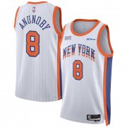 Cheap Men's New Yok Knicks #8 OG Anunoby White 2024-25 City Edition Stitched Basketball Jersey