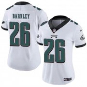 Cheap Women's Philadelphia Eagles #26 Saquon Barkley White Vapor Untouchable Limited Football Stitched Jersey(Run Small)