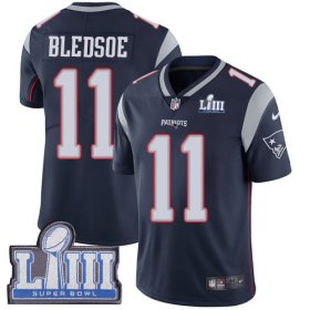 Wholesale Cheap Nike Patriots #11 Drew Bledsoe Navy Blue Team Color Super Bowl LIII Bound Men\'s Stitched NFL Vapor Untouchable Limited Jersey