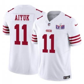 Cheap Men\'s San Francisco 49ers #11 Brandon Aiyuk White 2024 F.U.S.E. Super Bowl LVIII Patch Vapor Untouchable Limited Football Stitched Jersey