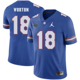 Wholesale Cheap Florida Gators 18 C.J. Worton Blue College Football Jersey