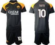 Wholesale Cheap Men 2020-2021 club Roma away 10 black Soccer Jerseys