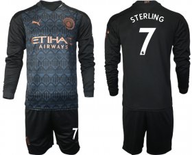 Wholesale Cheap Men 2021 Manchester city home long sleeve 7 soccer jerseys