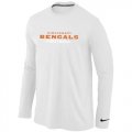 Wholesale Cheap Nike Cincinnati Bengals Authentic Font Long Sleeve T-Shirt White