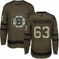 Wholesale Cheap Adidas Bruins #63 Brad Marchand Green Salute to Service Youth Stitched NHL Jersey