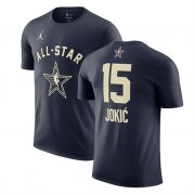 Cheap Men's 2024 All-Star #15 Nikola Jokic Navy T-Shirt