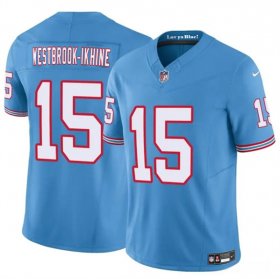 Cheap Men\'s Tennessee Titans #15 Nick Westbrook-Ikhine Blue 2024 F.U.S.E. Throwback Vapor Limited Football Stitched Jersey