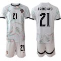 Cheap Men's Portugal Team #21 Francisco 2025 White Away Soccer Jersey Suit