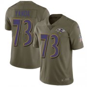 Wholesale Cheap Nike Ravens #73 Marshal Yanda Olive Youth Stitched NFL Limited 2017 Salute to Service Jersey