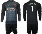 Wholesale Cheap Men 2021 Manchester city home long sleeve 1 soccer jerseys